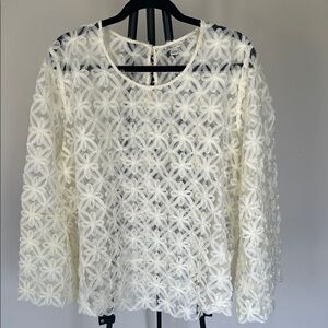 Cato Cream Floral Lace Blouse